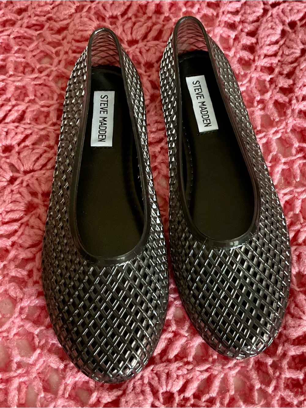 Steve Madden Charcoal  Woven Jelly Ballet Flats